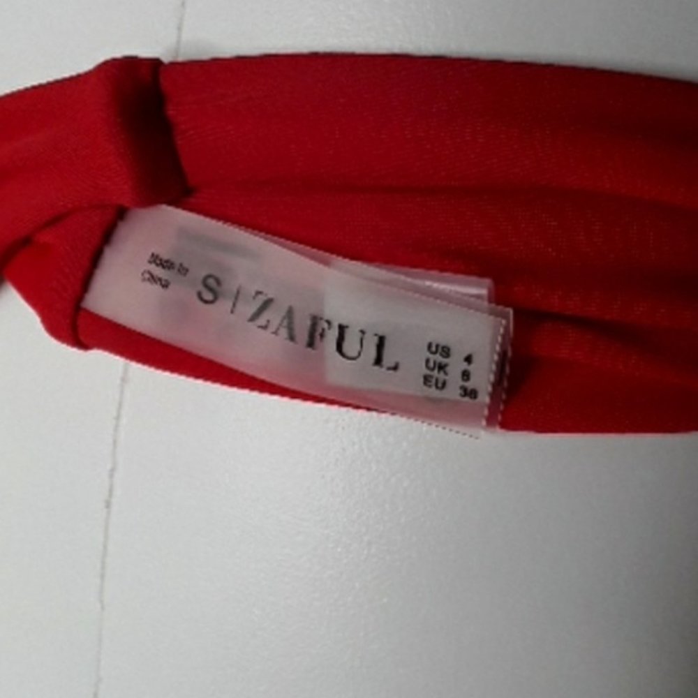 Zaful Red High Waisted Bikini Bottoms EUC sz 4 - Picture 4 of 5